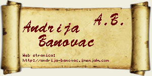 Andrija Banovac vizit kartica